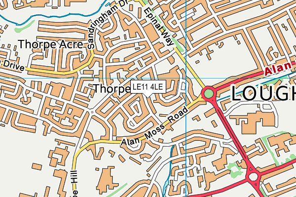 LE11 4LE map - OS VectorMap District (Ordnance Survey)