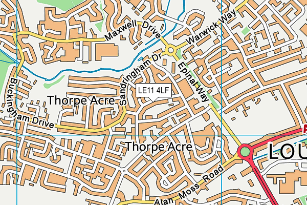 LE11 4LF map - OS VectorMap District (Ordnance Survey)