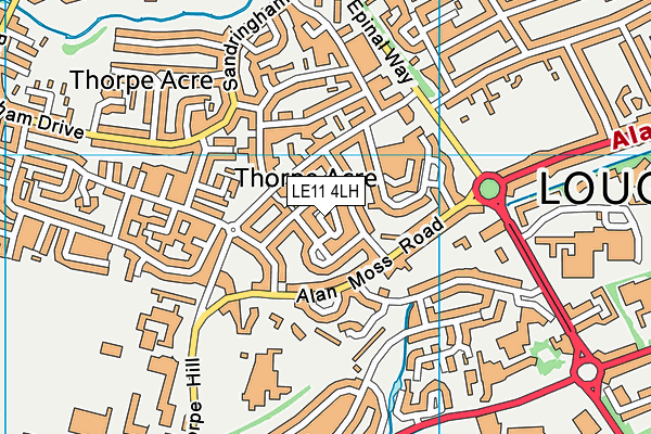 LE11 4LH map - OS VectorMap District (Ordnance Survey)