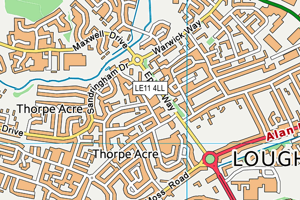 LE11 4LL map - OS VectorMap District (Ordnance Survey)