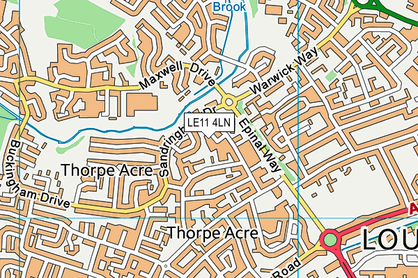 LE11 4LN map - OS VectorMap District (Ordnance Survey)