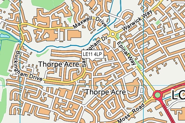 LE11 4LP map - OS VectorMap District (Ordnance Survey)