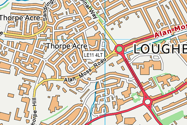 LE11 4LT map - OS VectorMap District (Ordnance Survey)