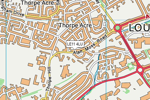 LE11 4LU map - OS VectorMap District (Ordnance Survey)