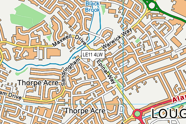 LE11 4LW map - OS VectorMap District (Ordnance Survey)