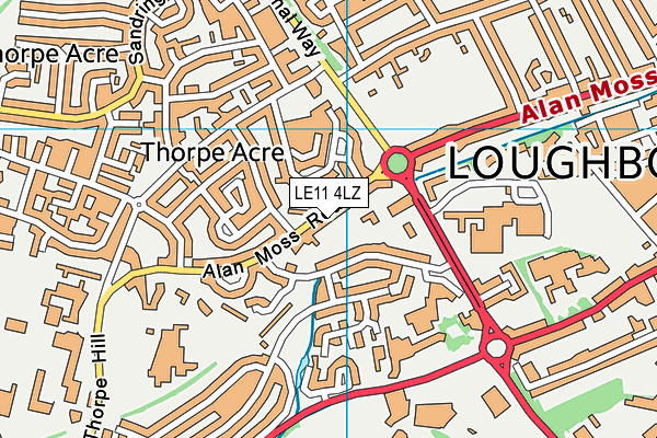 LE11 4LZ map - OS VectorMap District (Ordnance Survey)