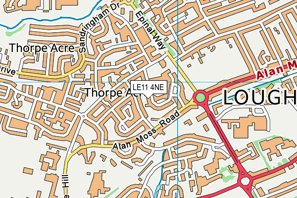 LE11 4NE map - OS VectorMap District (Ordnance Survey)