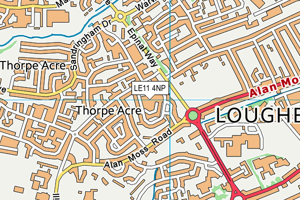 LE11 4NP map - OS VectorMap District (Ordnance Survey)