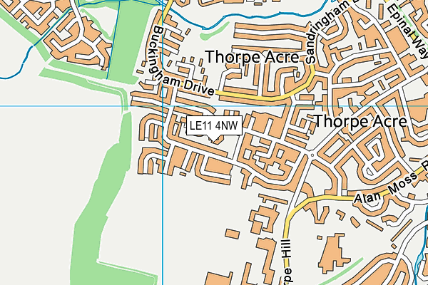 LE11 4NW map - OS VectorMap District (Ordnance Survey)