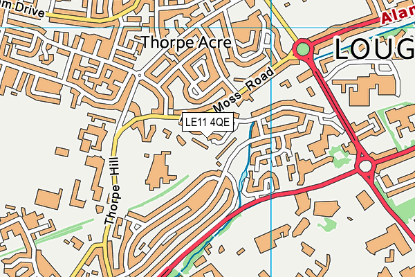 LE11 4QE map - OS VectorMap District (Ordnance Survey)