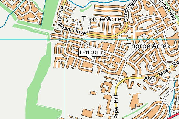 LE11 4QT map - OS VectorMap District (Ordnance Survey)
