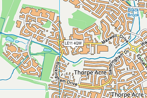 LE11 4QW map - OS VectorMap District (Ordnance Survey)
