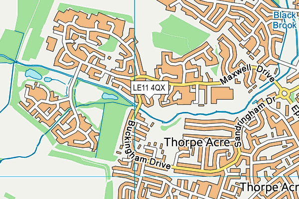LE11 4QX map - OS VectorMap District (Ordnance Survey)