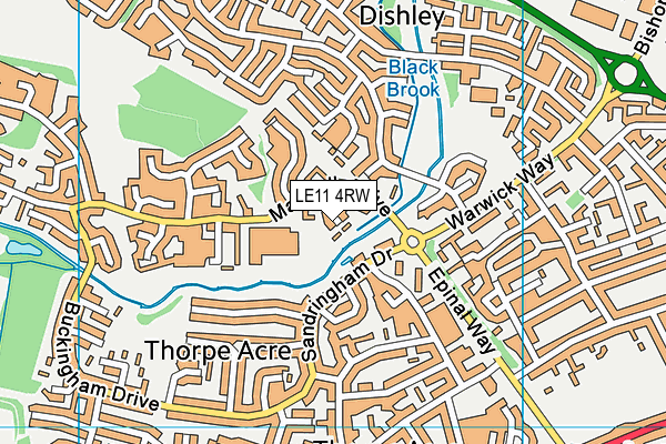 LE11 4RW map - OS VectorMap District (Ordnance Survey)