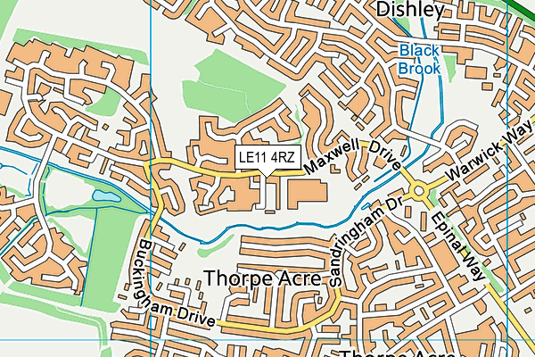 LE11 4RZ map - OS VectorMap District (Ordnance Survey)