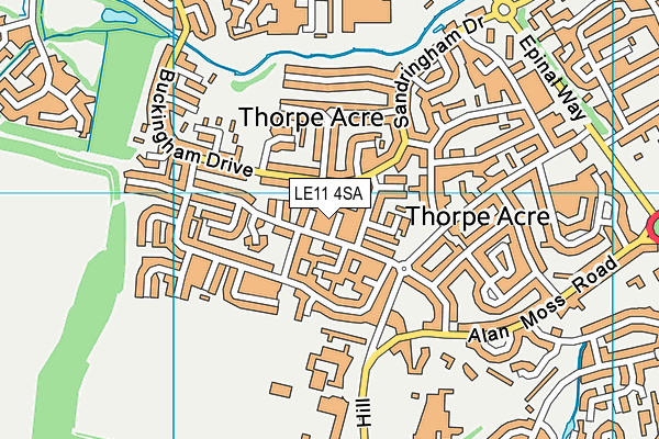 LE11 4SA map - OS VectorMap District (Ordnance Survey)