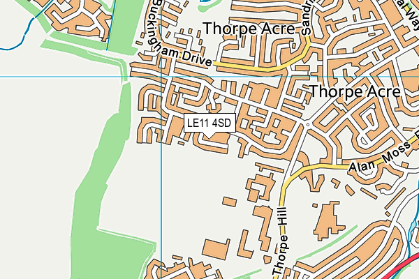 LE11 4SD map - OS VectorMap District (Ordnance Survey)
