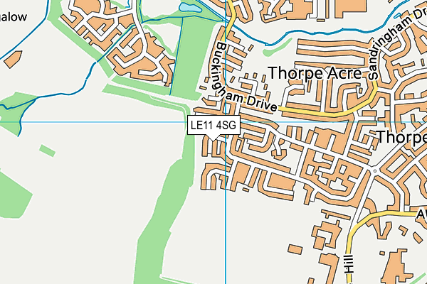 LE11 4SG map - OS VectorMap District (Ordnance Survey)
