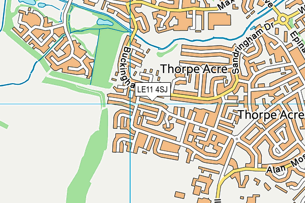 LE11 4SJ map - OS VectorMap District (Ordnance Survey)