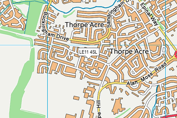 LE11 4SL map - OS VectorMap District (Ordnance Survey)