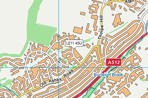 LE11 4SU map - OS VectorMap District (Ordnance Survey)