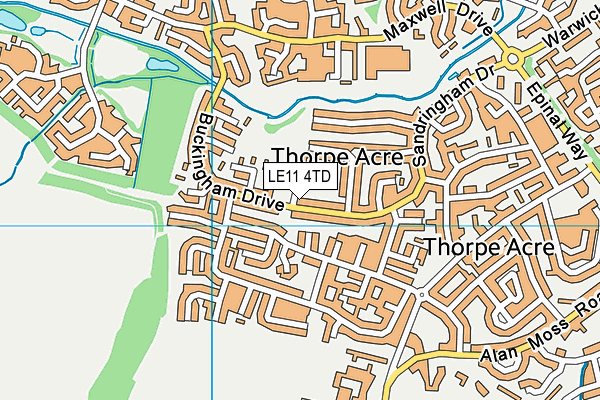 LE11 4TD map - OS VectorMap District (Ordnance Survey)