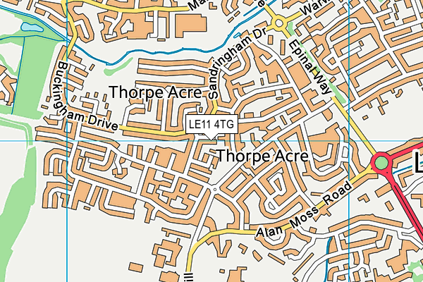 LE11 4TG map - OS VectorMap District (Ordnance Survey)