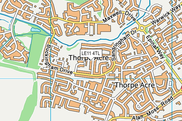 LE11 4TL map - OS VectorMap District (Ordnance Survey)