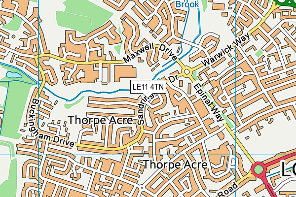 LE11 4TN map - OS VectorMap District (Ordnance Survey)