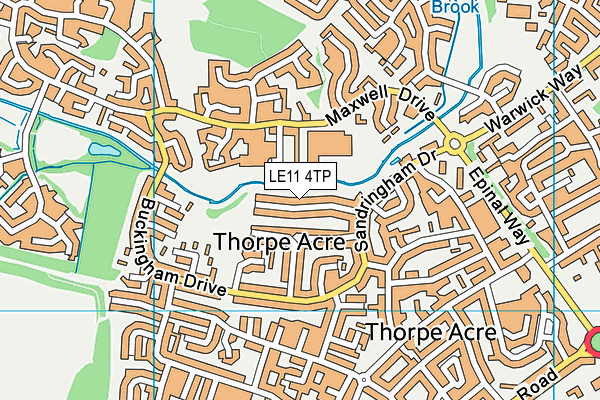 LE11 4TP map - OS VectorMap District (Ordnance Survey)