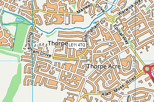 LE11 4TQ map - OS VectorMap District (Ordnance Survey)
