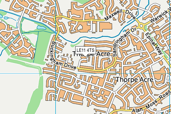 LE11 4TS map - OS VectorMap District (Ordnance Survey)