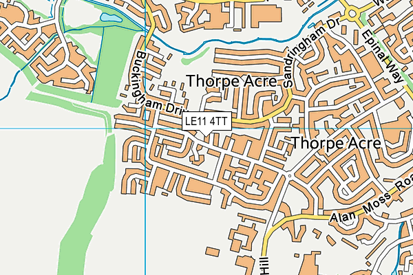 LE11 4TT map - OS VectorMap District (Ordnance Survey)