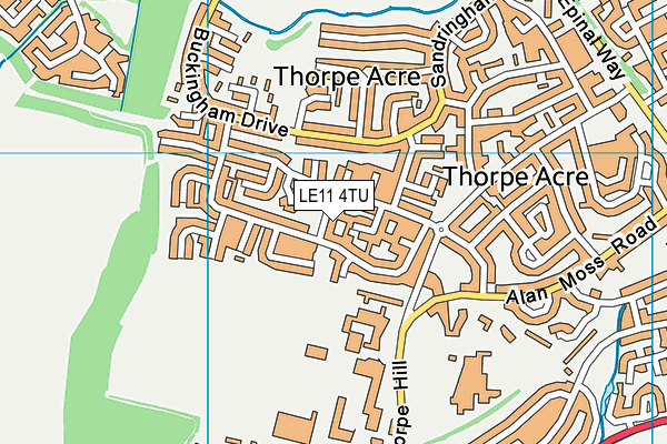 LE11 4TU map - OS VectorMap District (Ordnance Survey)