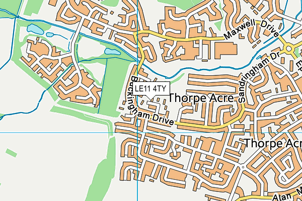 LE11 4TY map - OS VectorMap District (Ordnance Survey)