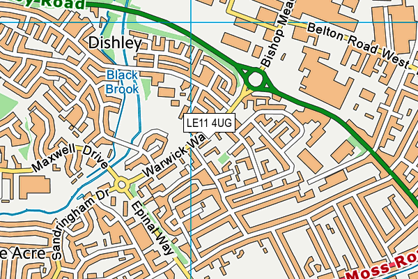 LE11 4UG map - OS VectorMap District (Ordnance Survey)