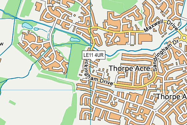 LE11 4UR map - OS VectorMap District (Ordnance Survey)