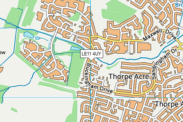 LE11 4UY map - OS VectorMap District (Ordnance Survey)