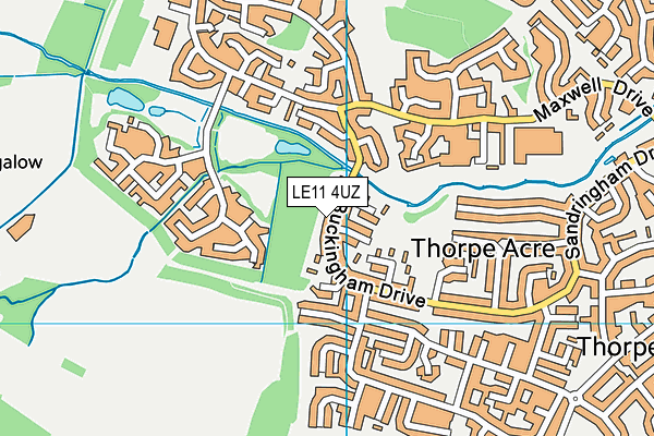 LE11 4UZ map - OS VectorMap District (Ordnance Survey)