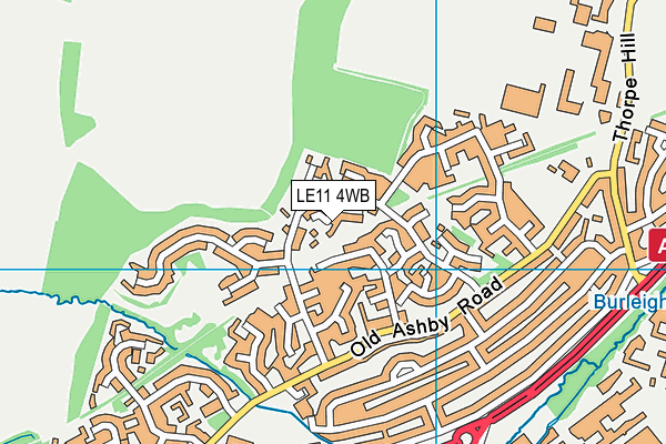 LE11 4WB map - OS VectorMap District (Ordnance Survey)