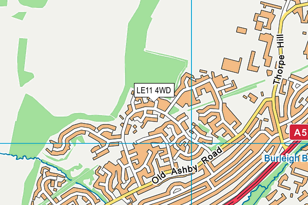 LE11 4WD map - OS VectorMap District (Ordnance Survey)
