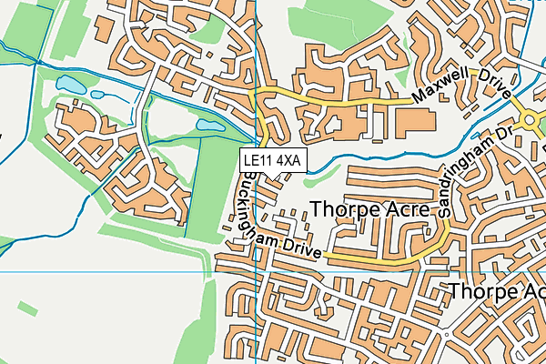 LE11 4XA map - OS VectorMap District (Ordnance Survey)