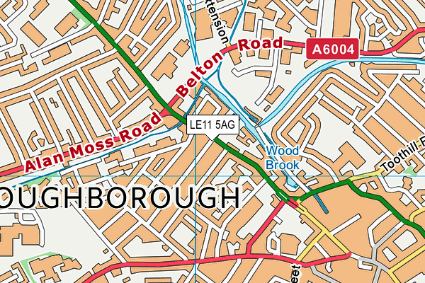 LE11 5AG map - OS VectorMap District (Ordnance Survey)