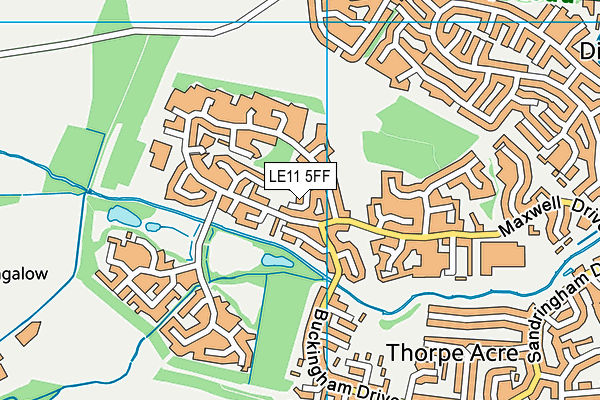 LE11 5FF map - OS VectorMap District (Ordnance Survey)