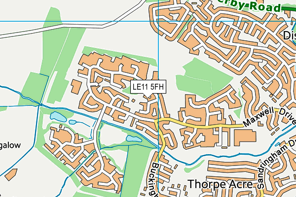 LE11 5FH map - OS VectorMap District (Ordnance Survey)