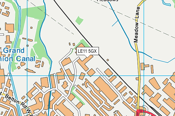 LE11 5GX map - OS VectorMap District (Ordnance Survey)