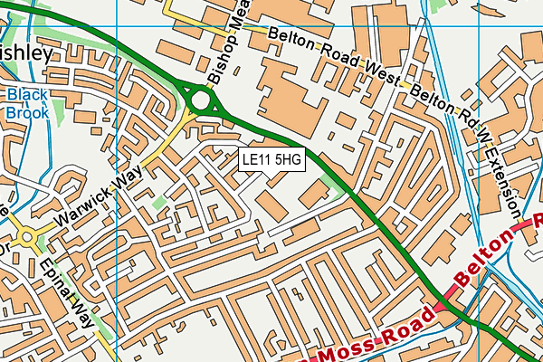 LE11 5HG map - OS VectorMap District (Ordnance Survey)