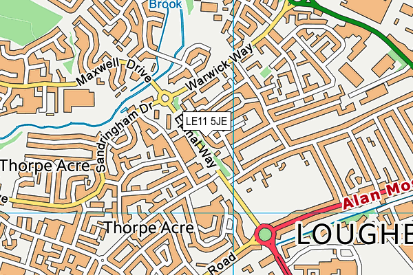 LE11 5JE map - OS VectorMap District (Ordnance Survey)