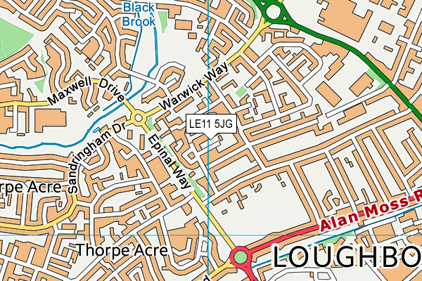 LE11 5JG map - OS VectorMap District (Ordnance Survey)