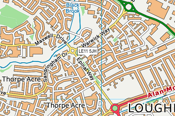 LE11 5JH map - OS VectorMap District (Ordnance Survey)